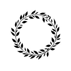 Obraz premium Simplicity and Elegance: Abstract Minimalistic Black Laurel Wreath