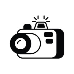 photocamera glyph icon with white background vector stock illustration