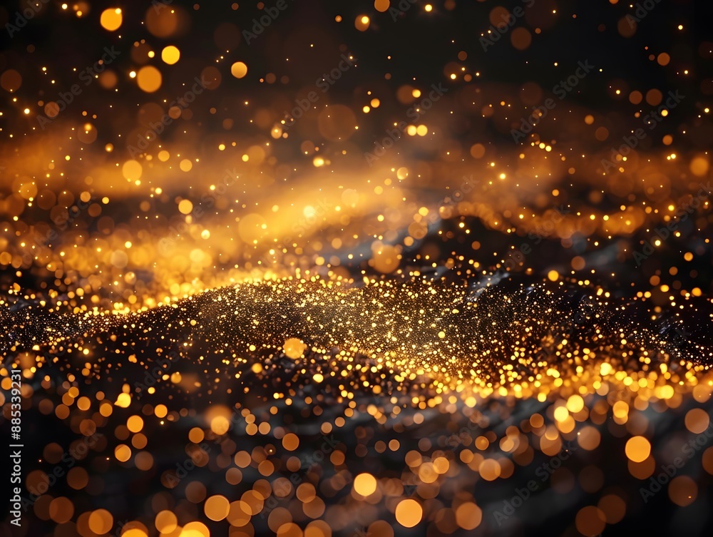 Poster mesmerizing golden bokeh lights creating a dreamy atmosphere