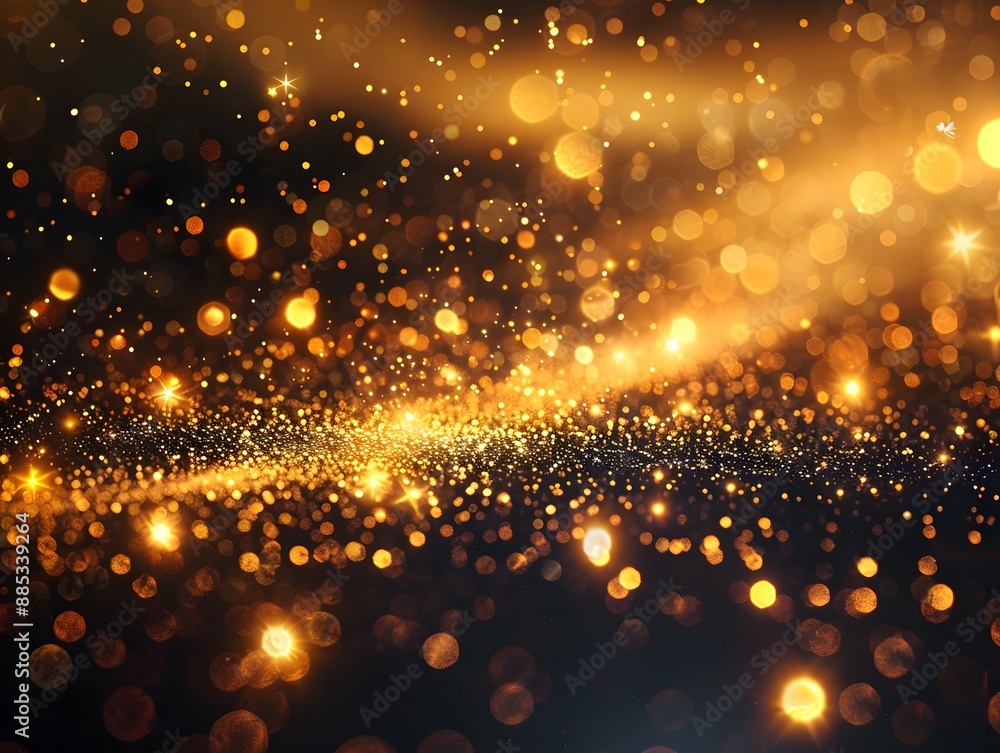Poster golden bokeh lights creating a magical atmosphere