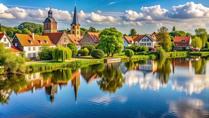 Scenic view of Eckwarderh?rne in Budjadingen, Wesermarsch, beach, sea, horizon
