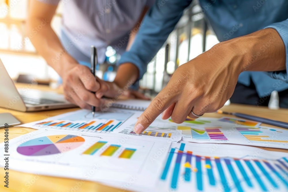 Poster the business graph is used to create profit and growth by analyzing the company's performance.