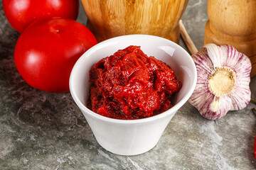 Natural organic red tomato paste