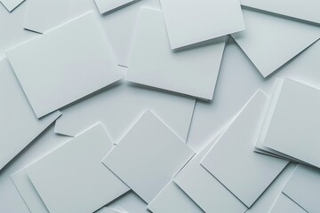 An empty white rectangle poster mockup lying diagonally on a neutral light grey concrete background. Flat lay, top view. Open composition.