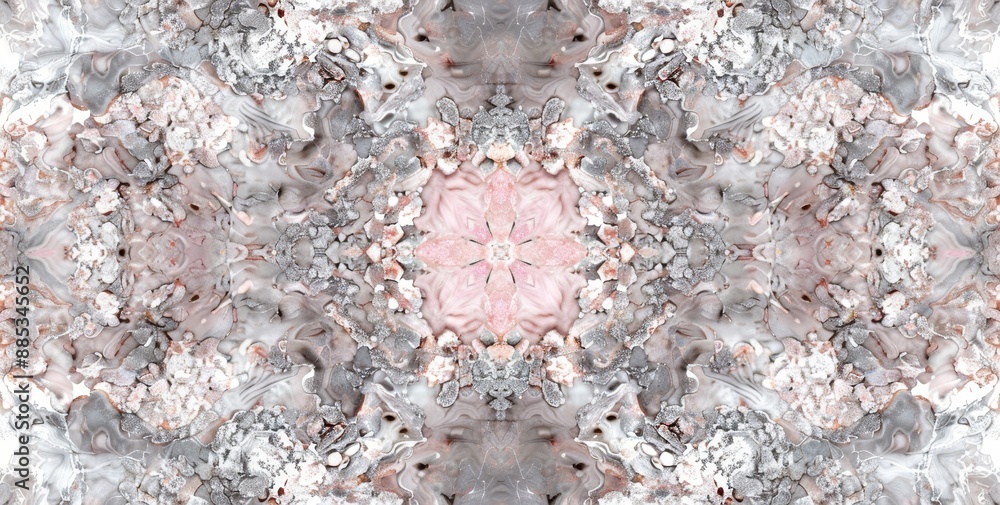 Poster this background features a kaleidoscope pattern and a pink marble texture