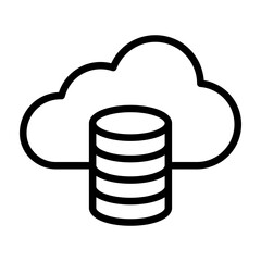 Cloud Vector Line Icon Design