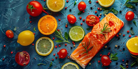 Creative Vibrant Omega 3 Supplement Banner with Photography