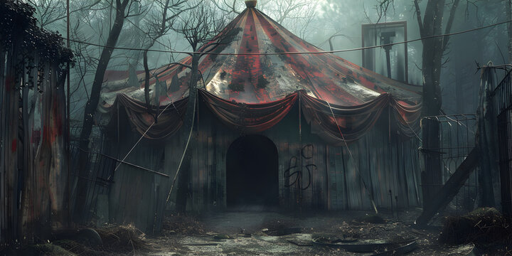 An old scary abandoned circus
