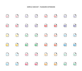 Collection of document type icon according to file extension
