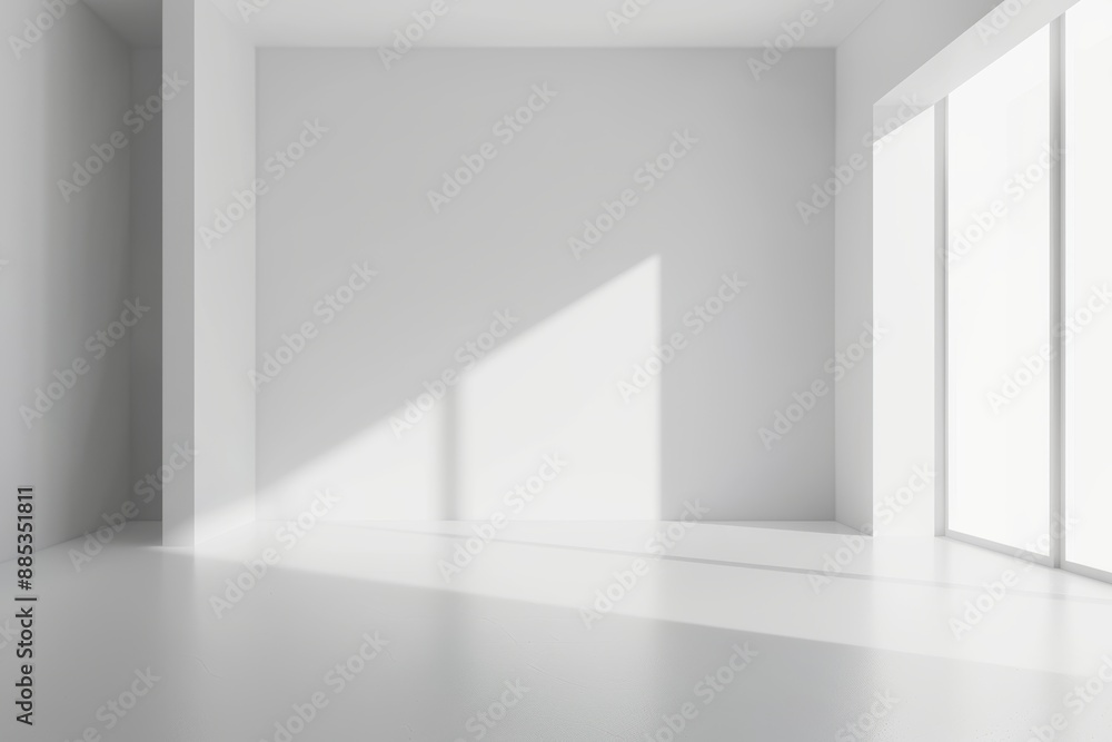 Poster studio room template on empty background. design backdrop for product display. three dimensional ren
