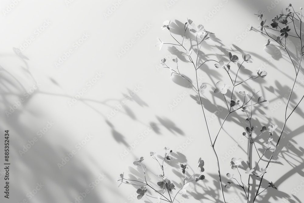 Poster the image is blurred within the overlay effect. the image includes gray shadows of dandelions and gr