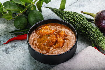 Indian cuisine - Masala with prawn