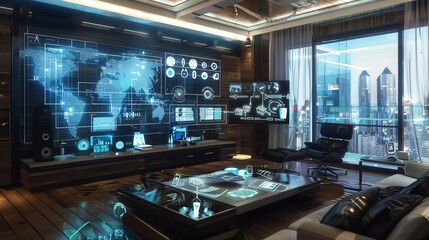 Obraz premium Hightech apartment with smart features