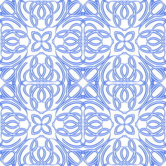 Монохромный  seamless pattern with arabesques  in a retro style. Vector illustration