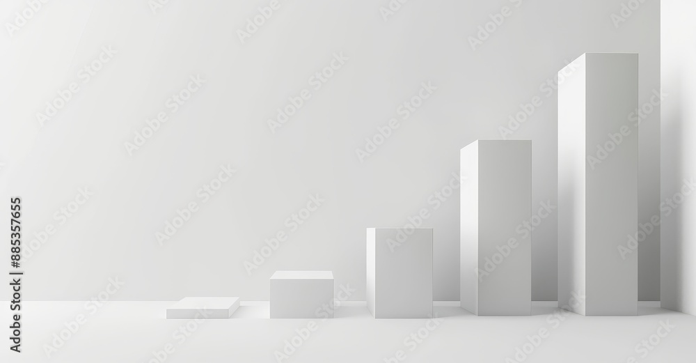 Poster graph chart 3d illustration design element of business presentation diagram graphic concept isolated
