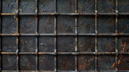 Grid background made of iron