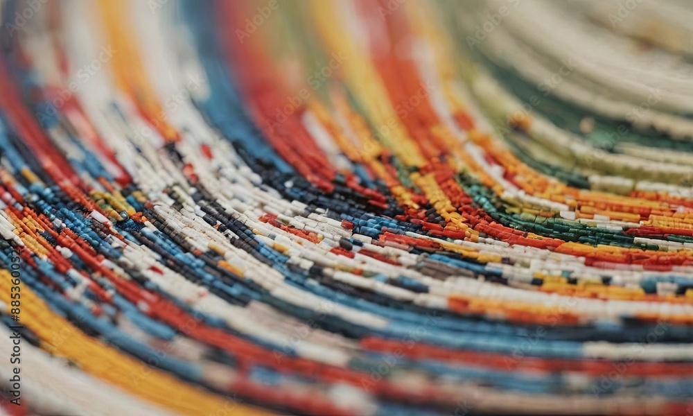 Poster a colorful piece of fabric with a spiral pattern