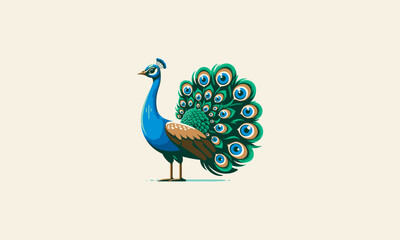 Peacock vector illustration flat design