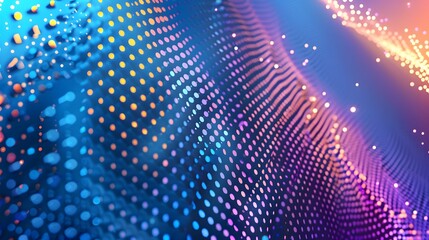 Blue, purple grid pattern futuristic technology background