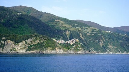 view from the boat, Riomaggiore, cinque terre, italy