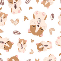 Obraz premium Cute baby animals seamless pattern