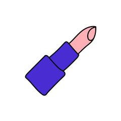 women beauty make up lipstick hand drawn color vector illustration
