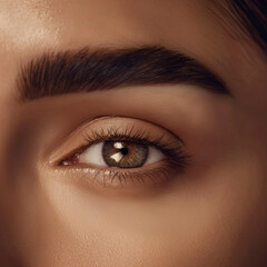 close-up of a brown eye