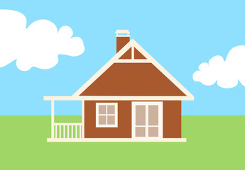 House icon. Side View Icon. Flat style. Vector icon.