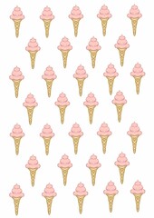 pink ice cream pattern summer