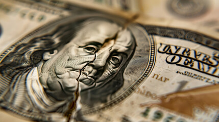 Close-Up Shot of a Damaged Hundred Dollar Bill