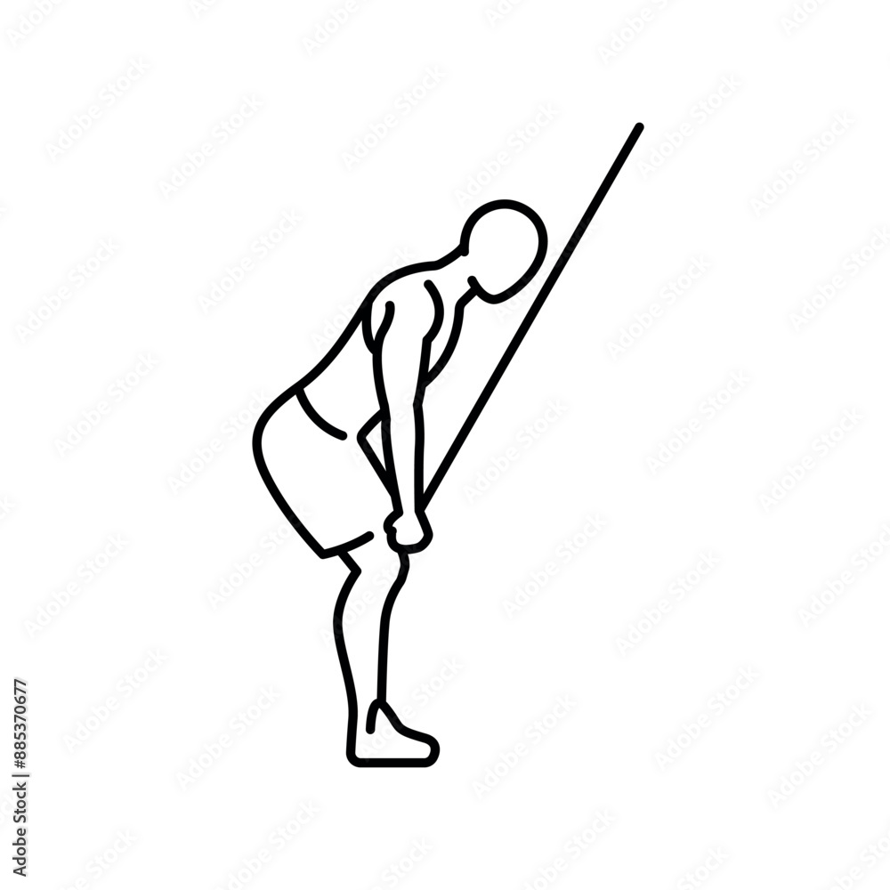 Poster lat pulldown line icon. vector isolated element.