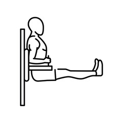 Hanging Leg Raises line icon. Vector isolated element.