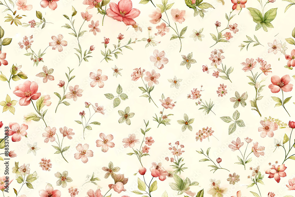 Wall mural seamless pattern with a magical floral ornament