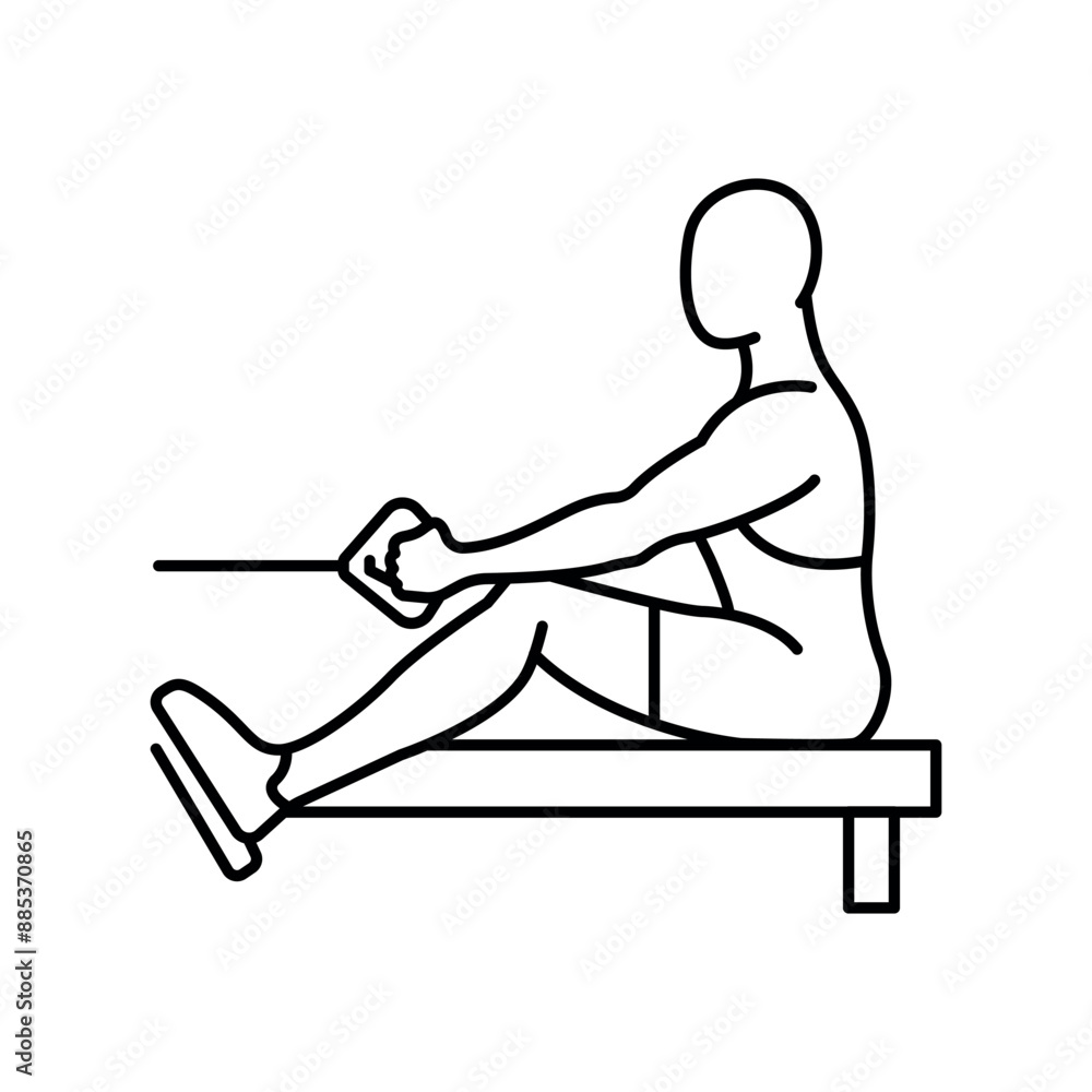 Poster seated row line icon. vector isolated element.