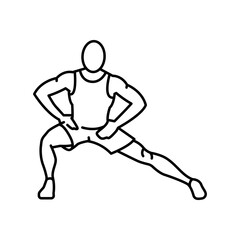 Side lunges line icon. Vector isolated element.