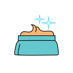 beauty product whitening cream hand drawn color vector illustration