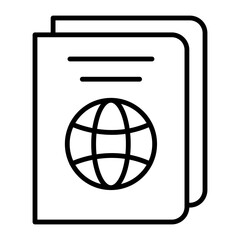Passport Vector Line Icon