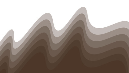 Brown wave paper cut abstract background vector image for backdrop or presentation
