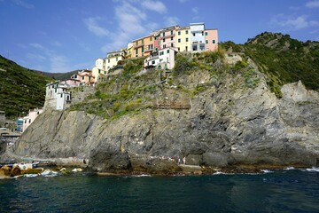 view from the boat, Riomaggiore, cinque terre, italy