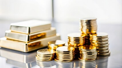 Stack of Gold Coins and Bullion
