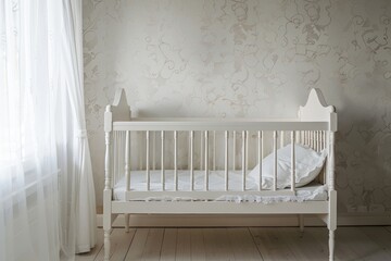 white baby bed Waiting for a baby