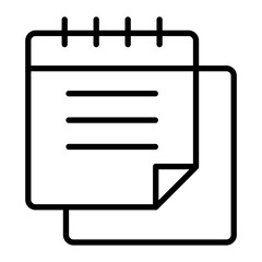 Notepad Vector Line Icon