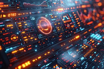 Obraz premium AI monitoring climate data, emphasizing the role of artificial intelligence in environmental protection