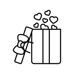 gift line icon with white background vector stock illustration
