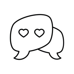 chat line icon with white background vector stock illustration