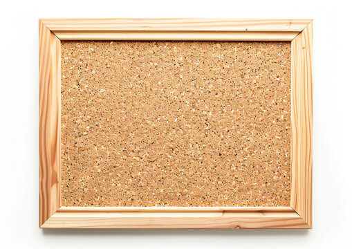 cork, board, wooden, frame, isolated, white, background, shown, top, view, mockup, design, style, own