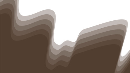 Brown wave paper cut abstract background vector image for backdrop or presentation