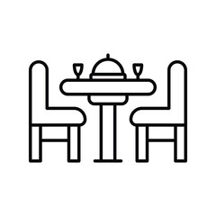 dinner line icon with white background vector stock illustration