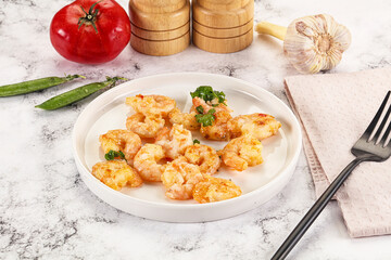 Stir fried prawn in sweet and sour sauce