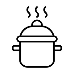 Cooking Pot Vector Line Icon